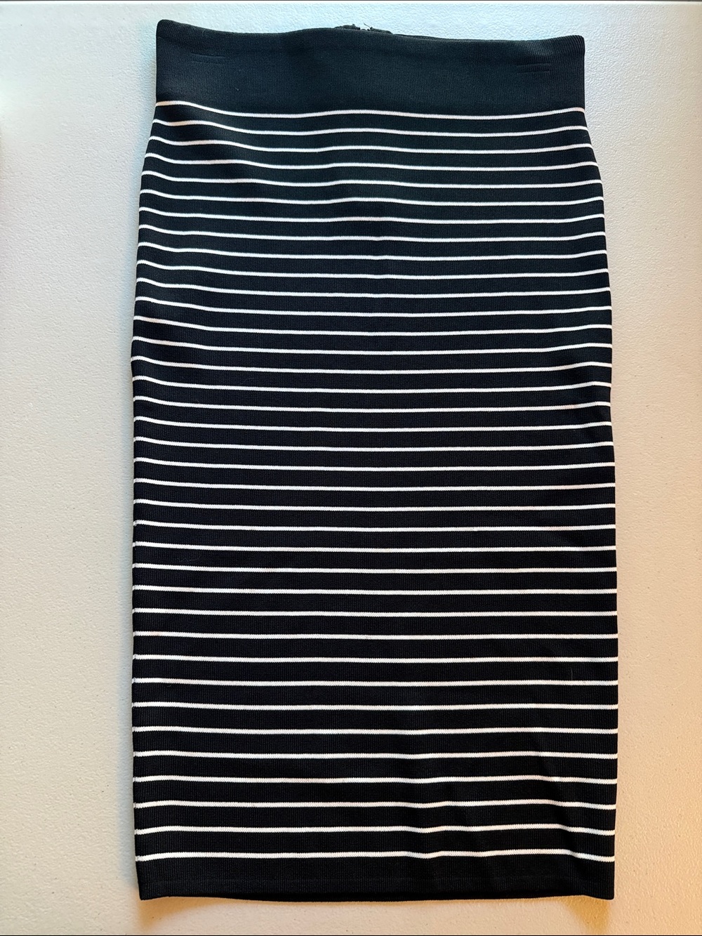 XOXO Black & White Striped Pencil Skirt